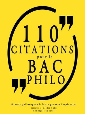 cover image of 110 citations pour le bac philo